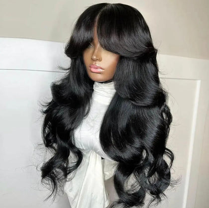 Custom Natural Black Straight Soft Look Wig Pre-Pluck 100% Human Hair Kymi J's Collection