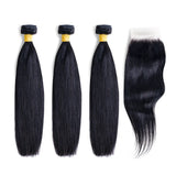Straight Hair 3 Bundles with closure