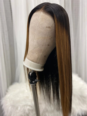 Custom 1B/30 Straight Hair Wig Pre-Pluck 100% Human Hair Kymi J's Collection