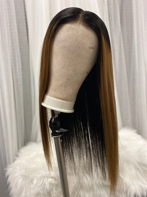 Custom 1B/30 Straight Hair Wig Pre-Pluck 100% Human Hair Kymi J's Collection